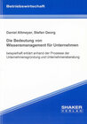 Buchcover Die Bedeutung von Wissensmanagement für Unternehmen