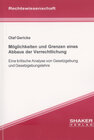 Buchcover Möglichkeiten und Grenzen eines Abbaus der Verrechtlichung