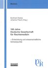Buchcover 100 Jahre Deutsche Gesellschaft für Rechtsmedizin