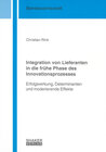 Buchcover Integration von Lieferanten in die frühe Phase des Innovationsprozesses