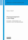 Buchcover Wissensmanagement in der Pflege