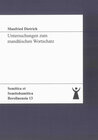 Buchcover Untersuchungen zum mandäischen Wortschatz