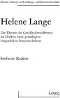 Buchcover Helene Lange. Die Theorie der Geschlechterdifferenz im Denken einer gemäßigten bürgerlichen Frauenrechtlerin