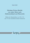 Buchcover Girolamo Portos Bericht von seiner Reise nach Süddeutschland und Österreich