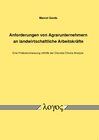 Buchcover Anforderungen von Agrarunternehmern an landwirtschaftliche Arbeitskräfte