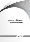 Buchcover Wirkungsparameter persuasiver Kommunikation im persönlichen Verkauf