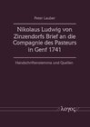 Buchcover Nikolaus Ludwig von Zinzendorfs Brief an die Compagnie des Pasteurs in Genf 1741