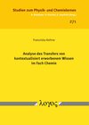 Buchcover Analyse des Transfers von kontextualisiert erworbenem Wissen im Fach Chemie