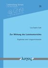 Buchcover Zur Wirkung des Lateinunterrichts