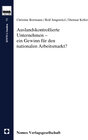 Buchcover Auslandskontrollierte Unternehmen - ein Gewinn für den nationalen Arbeitsmarkt?