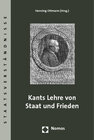 Buchcover Kants Lehre von Staat und Frieden
