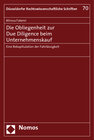 Buchcover Die Obliegenheit zur Due Diligence beim Unternehmenskauf