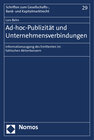 Buchcover Ad-hoc-Publizität und Unternehmensverbindungen