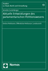 Buchcover Aktuelle Entwicklungen des parlamentarischen Petitionswesens