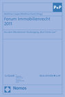 Buchcover Forum Immobilienrecht 2011