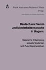 Buchcover Deutsch als Fremd- und Minderheitensprache in Ungarn