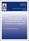 Buchcover Grammatikalische Schwierigkeiten beim Lesen in Deutsch als Fremdsprache