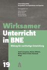 Buchcover Wirksamer Unterricht in BNE: Bildung für nachhaltige Entwicklung