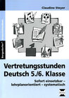 Buchcover Vertretungsstunden Deutsch 5./6. Klasse