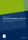 Buchcover Die Werkwiedergabe im Web 2.0