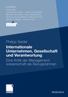Buchcover Internationale Unternehmen, Gesellschaft und Verantwortung