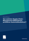 Buchcover Von welchen Supply-Chain-Management-Maßnahmen profitieren Automobilzulieferer?