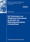 Buchcover Die Performance von öffentlichen Unternehmen am Beispiel von Wohnungsunternehmen in Deutschland