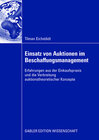 Buchcover Einsatz von Auktionen im Beschaffungsmanagement