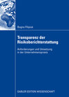 Buchcover Transparenz der Risikoberichterstattung