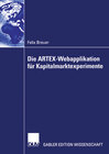 Buchcover Die ARTEX-Webapplikation für Kapitalmarktexperimente