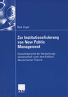 Buchcover Zur Institutionalisierung von New Public Management