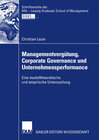 Buchcover Managementvergütung, Corporate Governance und Unternehmensperformance