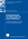 Buchcover Organisationskultur als Einflussgröße der Export Performance