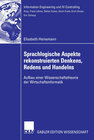 Buchcover Sprachlogische Aspekte rekonstruierten Denkens, Redens und Handelns