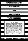 Buchcover Ursprung des deutschen Trauerspiels