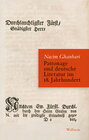 Buchcover Patronage und deutsche Literatur im 18. Jahrhundert