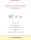 Buchcover Forage Conservation and Ration Formulation as Trails to Improve Resource Use Efficiency in Ruminant Nutrition