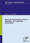 Buchcover Stand der Forschung zum internen Marketing - eine qualitative Metaanalyse