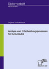 Buchcover Analyse von Entscheidungsprozessen für Kurzurlaube