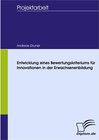 Buchcover Entwicklung eines Bewertungskriteriums für Innovationen in der Erwachsenenbildung