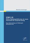 Buchcover CSR 2.0: Online-Spendenplattformen als neues Instrument für Corporate Giving