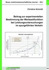 Buchcover Beitrag zur experimentellen Bestimmung der Wartezeitfunktion bei Leistungsuntersuchungen im spurgeführten Verkehr