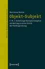 Buchcover Objekt-Subjekt