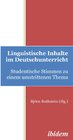 Buchcover Linguistische Inhalte im Deutschunterricht