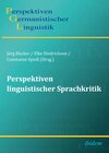 Buchcover Perspektiven linguistischer Sprachkritik
