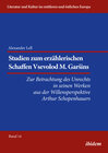 Buchcover Studien zum erzählerischen Schaffen Vsevolod M. Garšins