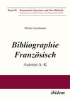 Buchcover Bibliographie Französisch