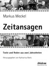 Buchcover Markus Meckel: Zeitansagen. Texte und Reden