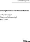 Buchcover Zum Aphorismus der Wiener Moderne
