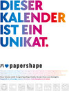 Buchcover PaperShape - Dieser Kalender ist ein Unikat - Immerwährender Kalender